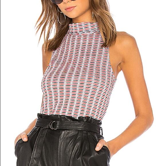 Free People baby turtle tank top striped cropped size large NWT - Picture 1 of 6